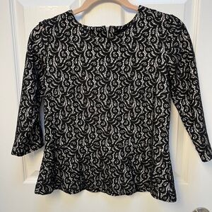 J. Crew Monochrome Paisley Blouse